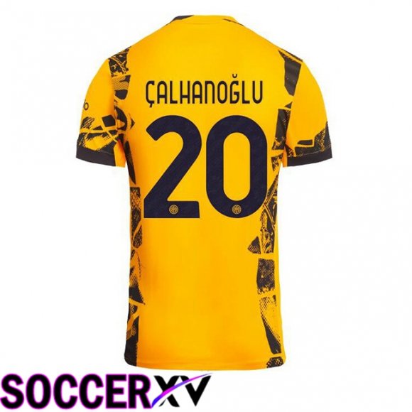 Inter Milan (ÇALHANOĞLU 20) Third Soccer Jersey Yellow 2024/2025