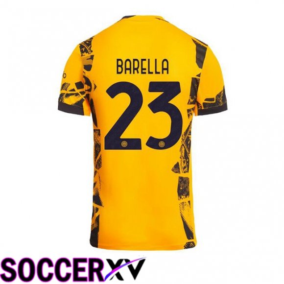 Inter Milan (BARELLA 23) Third Soccer Jersey Yellow 2024/2025