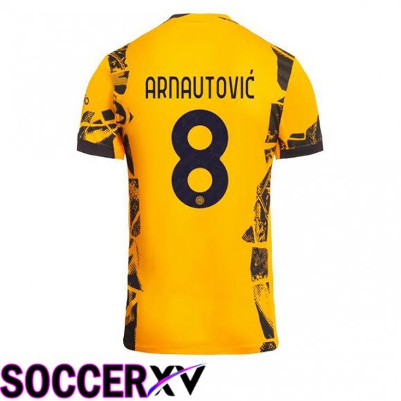 Inter Milan (ARNAUTOVIĆ 8) Third Soccer Jersey Yellow 2024/2025