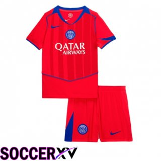 Maillot de Foot Paris PSG Enfant Third Rouge 2025/2026