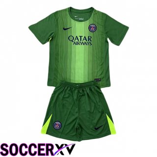 Maillot de Foot Paris PSG Enfant Gardien de but Vert 2025/2026