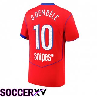 Maillot de Foot Paris PSG (O. Dembélé 10) Third Rouge 2025/2026