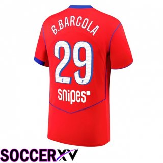 Maillot de Foot Paris PSG (B.Barcola 29) Third Rouge 2025/2026
