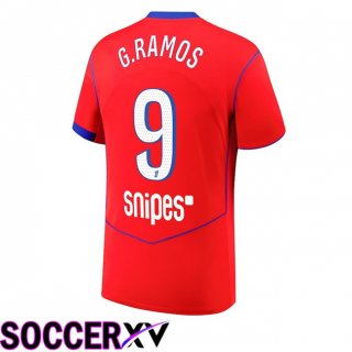 Maillot de Foot Paris PSG (G. Ramos 9) Third Rouge 2025/2026