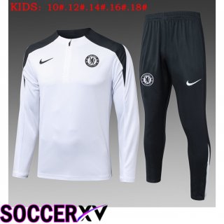 Ensemble Survetement de Foot FC Chelsea Enfant Blanc 2025/2026