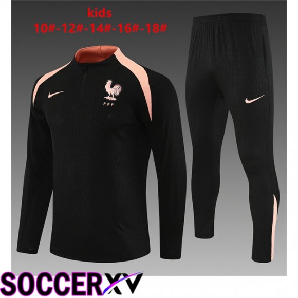 Ensemble Survetement de Foot France Enfant Noir 2025/2026