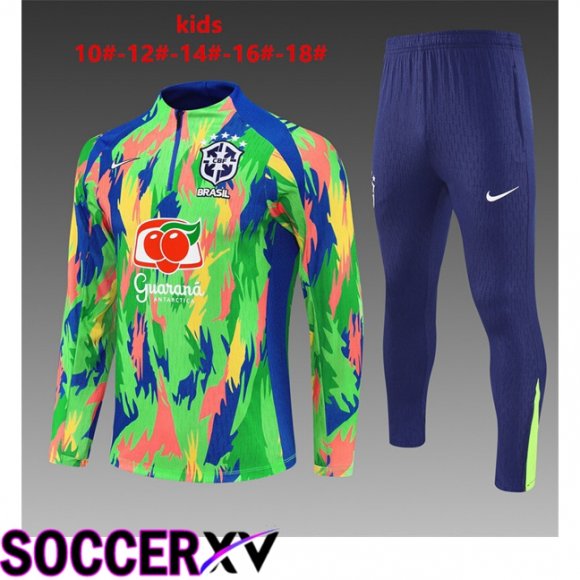 Ensemble Survetement de Foot Bresil Enfant Vert 2025/2026