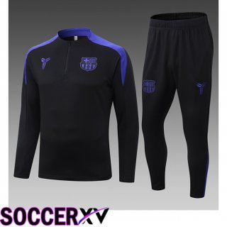 Ensemble Survetement de Foot FC Barcelone Enfant Noir 2025/2026