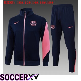 Ensemble Veste Survetement de Foot FC Barcelone Enfant Bleu Royal 2025/2026