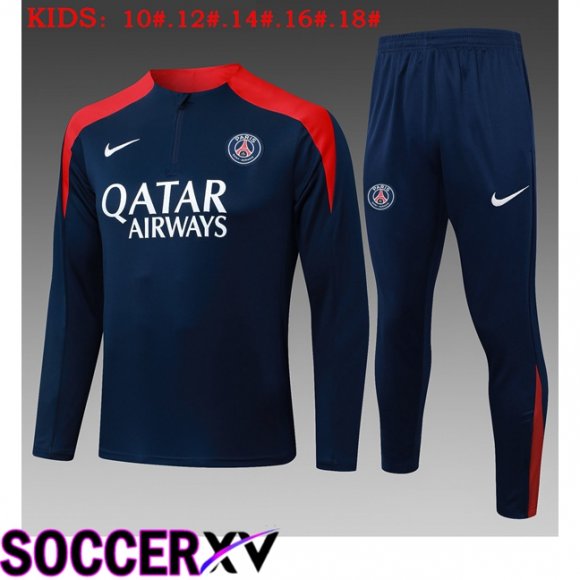 Ensemble Survetement de Foot Paris PSG Enfant Bleu Royal 2025/2026