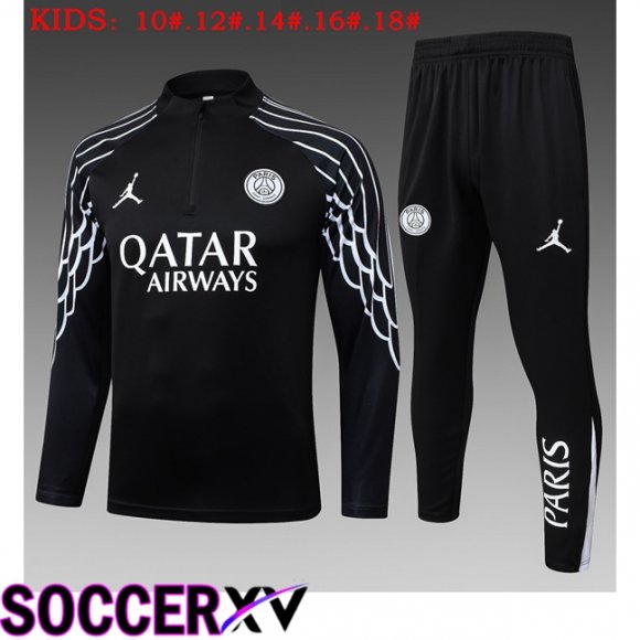 Ensemble Survetement de Foot Jordan Paris PSG Enfant Noir 2025/2026