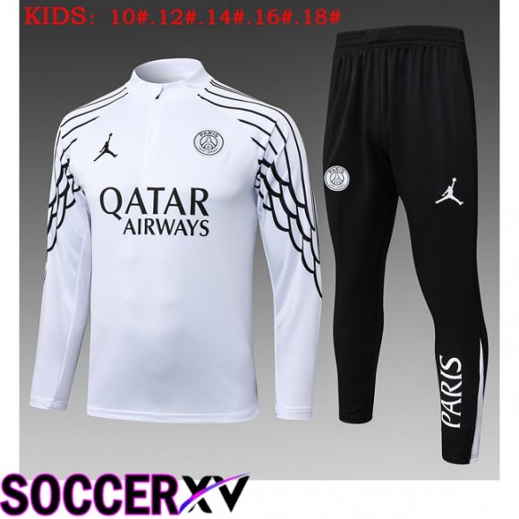 Ensemble Survetement de Foot Jordan Paris PSG Enfant Blanc 2025/2026