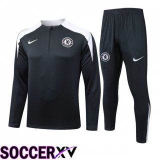 Ensemble Survetement de Foot FC Chelsea Gris 2025/2026