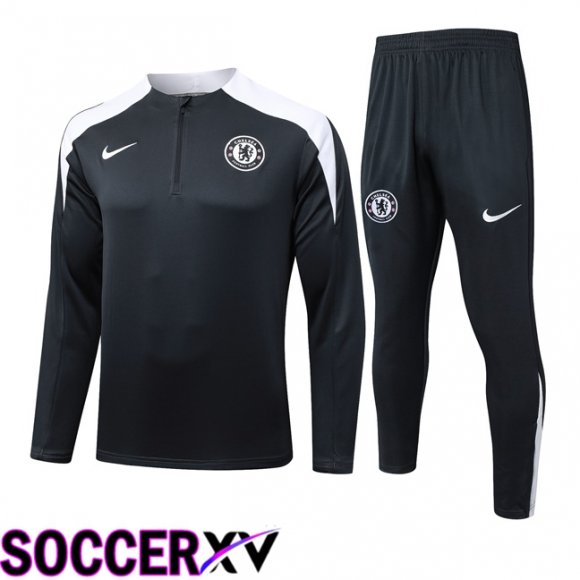 Ensemble Survetement de Foot FC Chelsea Gris 2025/2026