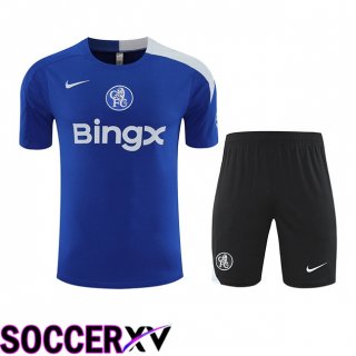 Ensemble Training T-Shirts FC Chelsea + Shorts Bleu 2025/2026