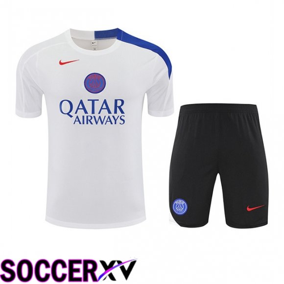 Ensemble Training T-Shirts Paris PSG + Shorts Blanc 2025/2026