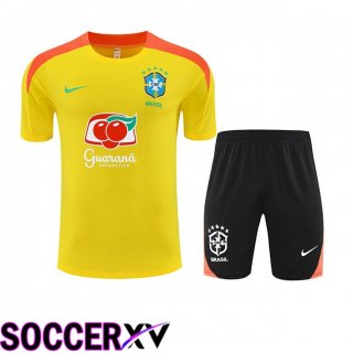 Ensemble Training T-Shirts Bresil + Shorts Jaune 2025/2026