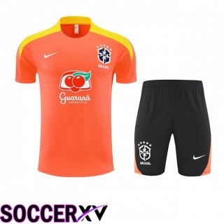 Ensemble Training T-Shirts Bresil + Shorts Orange 2025/2026