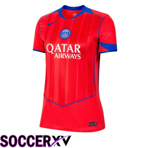 Maillot de Foot Paris PSG Femme Third Rouge 2025/2026