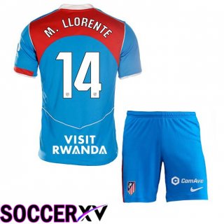 Maillot de Foot Atletico Madrid (M. LLORENTE 14) Enfant Third Bleu 2025/2026