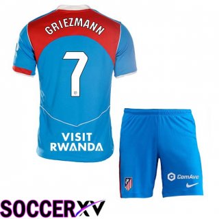 Maillot de Foot Atletico Madrid (GRIEZMANN 7) Enfant Third Bleu 2025/2026