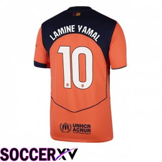 Maillot de Foot FC Barcelone (LAMINE YAMAL 10) Third Rouge 2025/2026