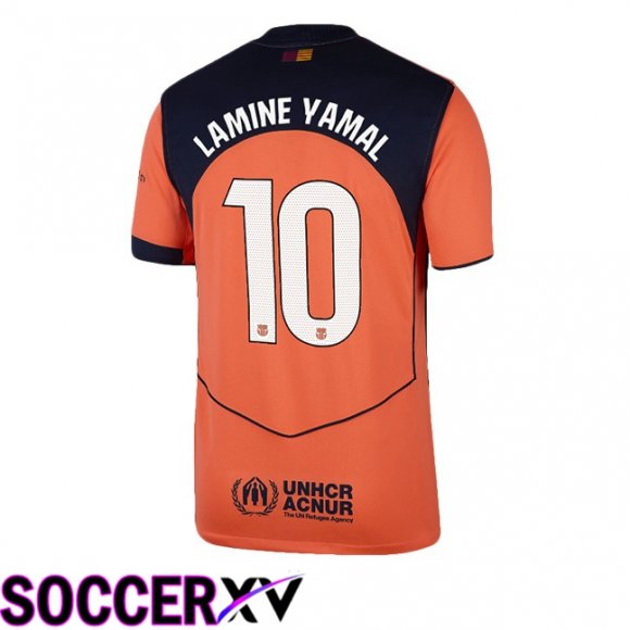 Maillot de Foot FC Barcelone (LAMINE YAMAL 10) Third Rouge 2025/2026