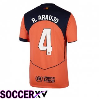 Maillot de Foot FC Barcelone (R. ARAUJO 4) Third Rouge 2025/2026