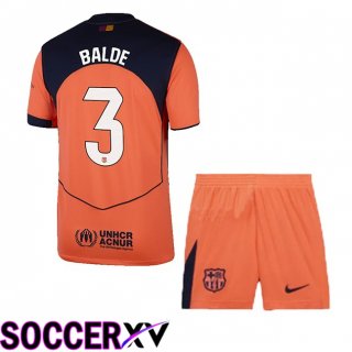 Maillot de Foot FC Barcelone (BALDE 3) Enfant Third Rouge 2025/2026