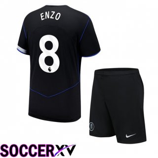 Maillot de Foot FC Chelsea (Enzo 8) Enfant Third Noir 2025/2026