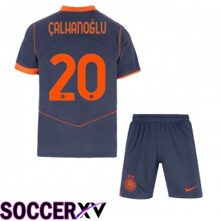 Maillot de Foot Inter Milan (ÇALHANOĞLU 20) Enfant Third Gris 2025/2026