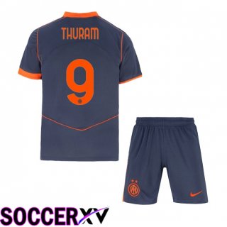 Maillot de Foot Inter Milan (THURAM 9) Enfant Third Gris 2025/2026