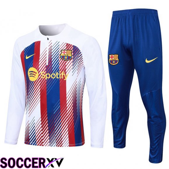 FC Barcelona Training Tracksuit Suit White Red 2023/2024