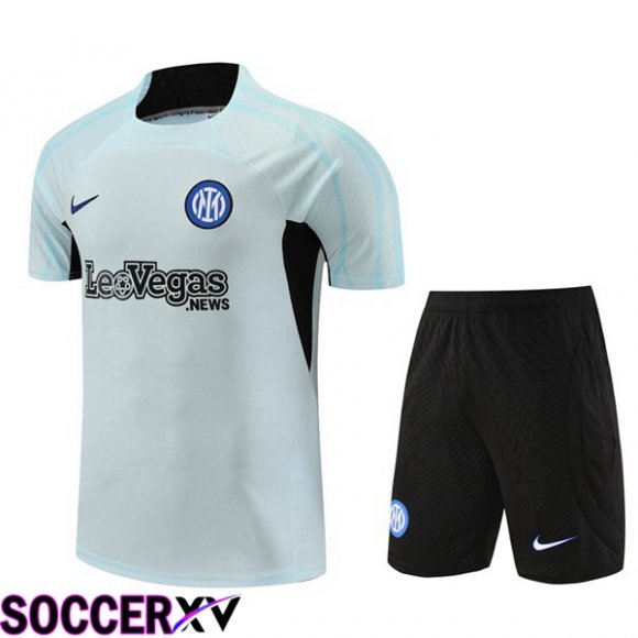 Inter Milan Training T Shirt + Shorts Grey 2023/2024