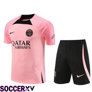 Paris PSG Training T Shirt + Shorts Pink 2023/2024