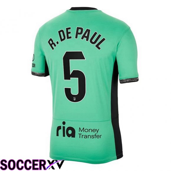 Atletico Madrid (R. De Paul 5) Soccer Jersey Third Green 2023/2024