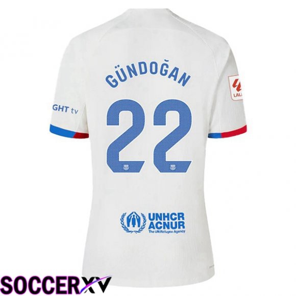 FC Barcelona (GÜNDOĞAN 22) Soccer Jersey Away White 2023/2024