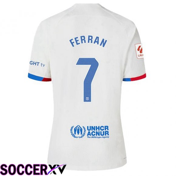 FC Barcelona (FERRAN 7) Soccer Jersey Away White 2023/2024