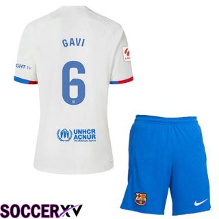 FC Barcelona (GAVI 6) Kids Soccer Jersey Away White 2023/2024