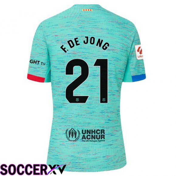 FC Barcelona (F. De JONG 21) Soccer Jersey Third Green 2023/2024