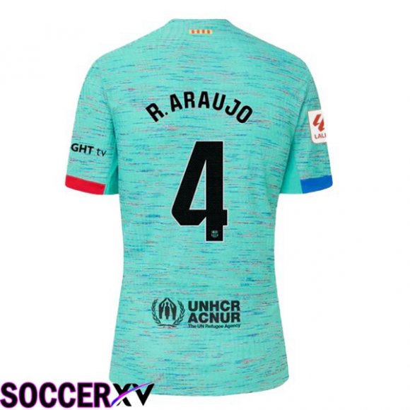 FC Barcelona (R. ARAUJO 4) Soccer Jersey Third Green 2023/2024