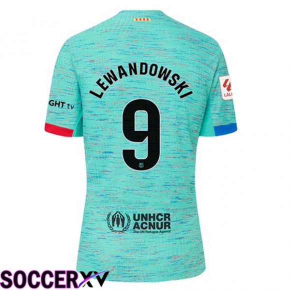 FC Barcelona (LEWANDOWSKI 9) Soccer Jersey Third Green 2023/2024