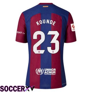 FC Barcelona (KOUNDE 23) Soccer Jersey Home Blue Red 2023/2024