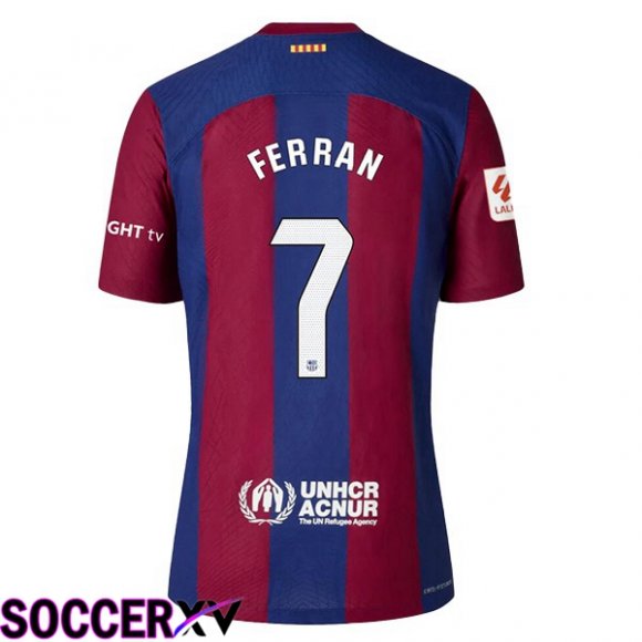 FC Barcelona (FERRAN 7) Soccer Jersey Home Blue Red 2023/2024