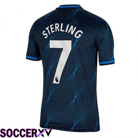 FC Chelsea (Sterling 7) Soccer Jersey Away Blue 2023/2024