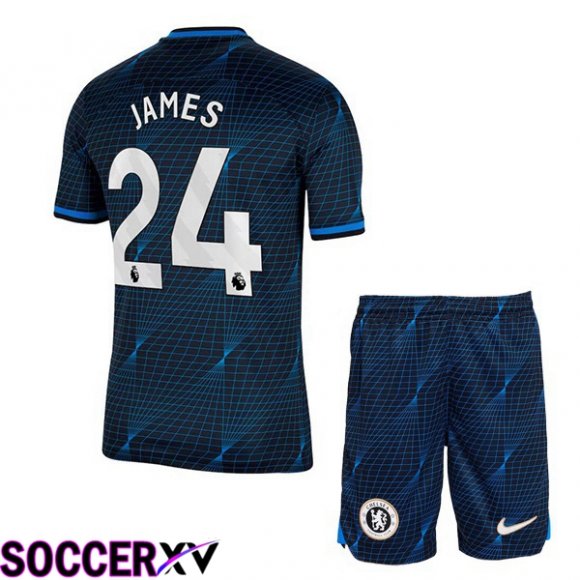 FC Chelsea (James 24) Kids Soccer Jersey Away Blue 2023/2024