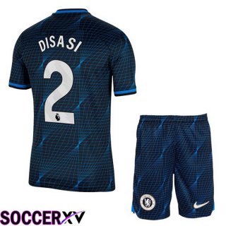 FC Chelsea (Disasi 2) Kids Soccer Jersey Away Blue 2023/2024