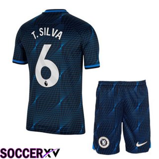 FC Chelsea (T. Silva 6) Kids Soccer Jersey Away Blue 2023/2024