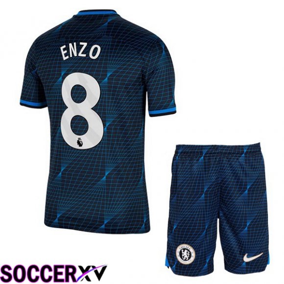 FC Chelsea (Enzo 8) Kids Soccer Jersey Away Blue 2023/2024