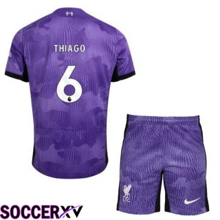 FC Liverpool (THIAGO 6) Kids Soccer Jersey Third Purple 2023/2024